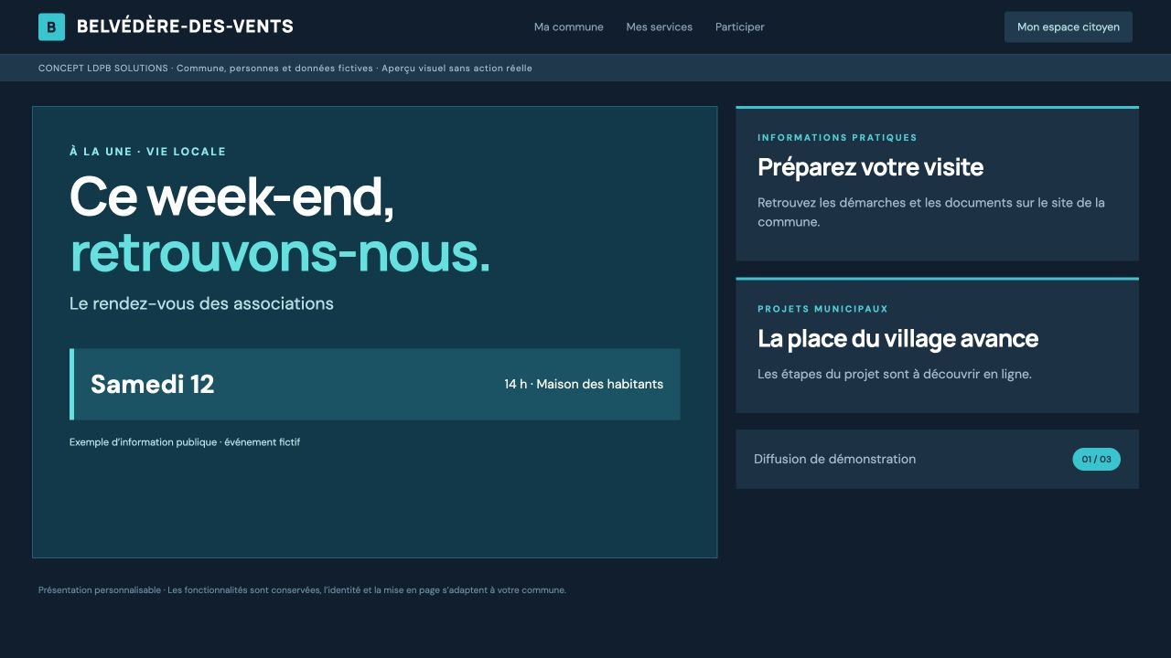 Concept de diffusion d’informations sur un écran en mairie