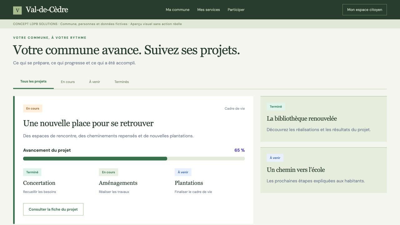 Illustration de suivi des projets municipaux